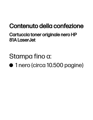HP Cartuccia toner originale nero 81A LaserJet