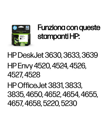 HP Cartuccia originale inchiostro nero ad alta capacità 302XL