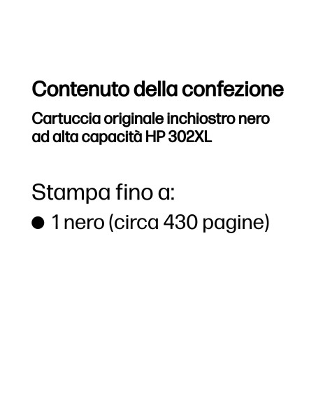 HP Cartuccia originale inchiostro nero ad alta capacità 302XL