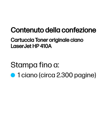 HP Cartuccia Toner originale ciano LaserJet 410A