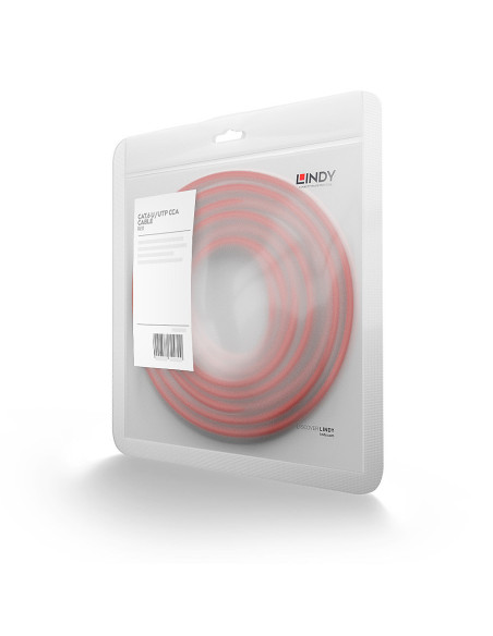 Lindy 48185 cavo di rete Rosso 5 m Cat6 U/UTP (UTP)