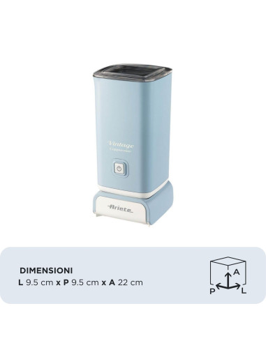 Ariete 2878 Cappuccinatore Vintage - Montalatte a caldo e a freddo - Cappuccino, cioccolata, infusi liofilizzati - 500 Watt - Ce