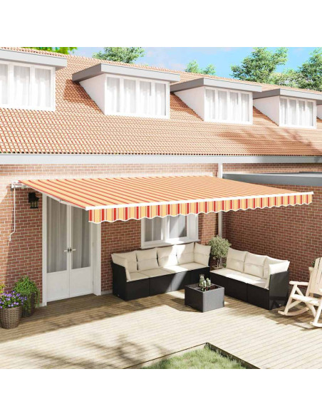 Tenda Retrattile Giallo e Arancione 500 × 300 cm Tessuto