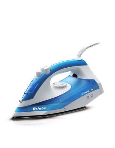 Ariete 6234 Steam Iron - Ferro da stiro con piastra in teflon - Colpo vapore 140 gr/min - Serbatoio 250 ml - 2000 W - Bianco e A