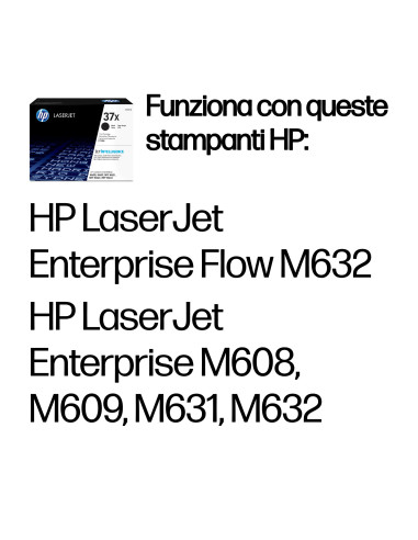 HP Cartuccia toner nero originale ad alta capacità LaserJet 37X