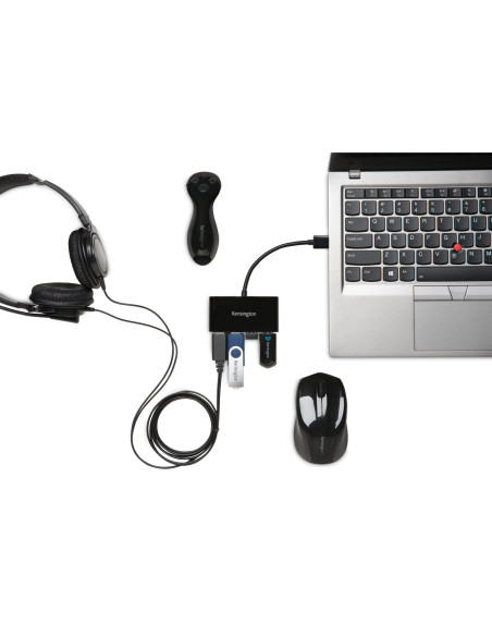Kensington Hub a 4 porte USB 3.0 UH4000 - Nero