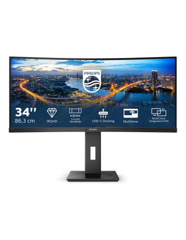 Philips B Line 346B1C/00 Monitor PC 86,4 cm (34") 3440 x 1440 Pixel Quad HD LCD Nero
