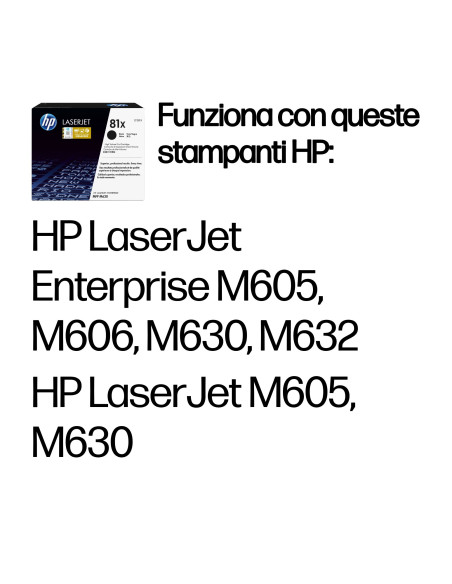 HP Cartuccia toner originale nero 81X LaserJet ad alta capacità