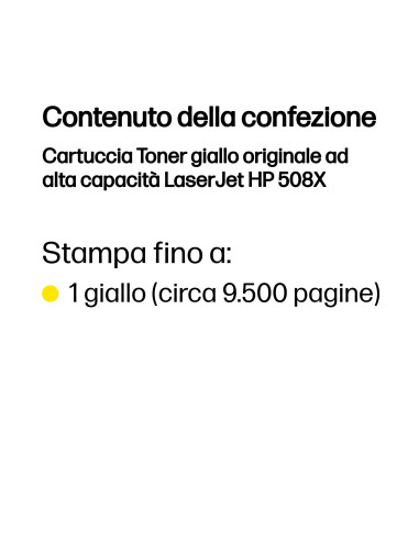 HP Cartuccia Toner giallo originale ad alta capacità LaserJet 508X