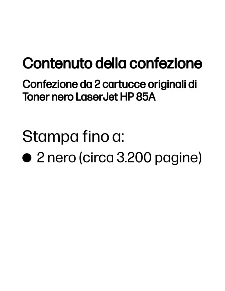 HP Confezione da 2 cartucce originali di Toner nero LaserJet 85A