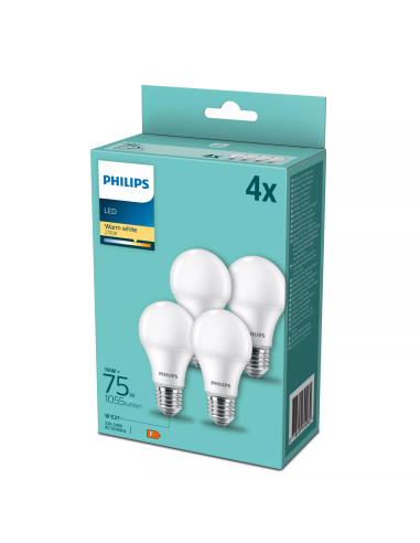 Philips Lampadina 75 W A60 E27 x4