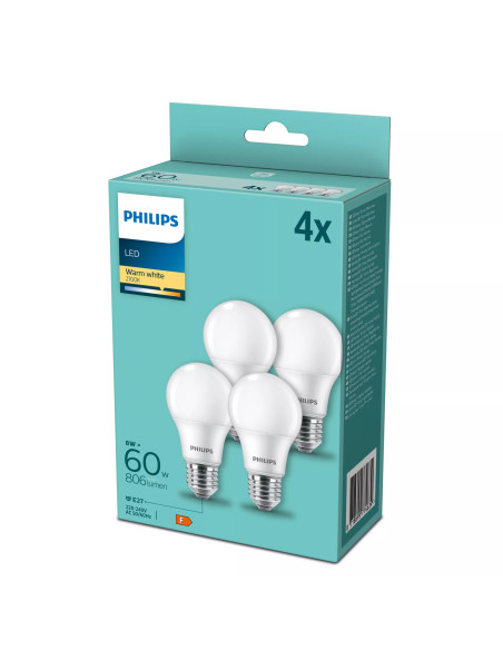 Philips Lampadina 60 W A60 E27 x4