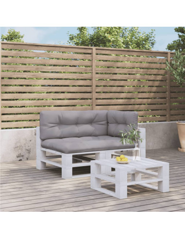 Cuscini per Pallet 3 pz Grigi in Tessuto