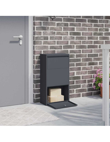 Cassetta per pacchi con porta Antracite 44 x 22 x 82 cm Acciaio