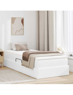 Letto con contenitore e materasso Bianco 90 x 190 cm