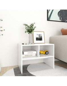 Tavolino Bianco 60x40x45 cm in Legno Multistrato