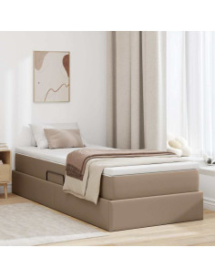 Letto con contenitore e materasso Cappuccino 90 x 190 cm