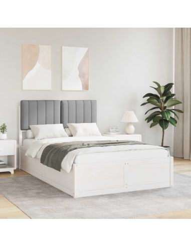 Letto con Testiera Rivestita Grigio chiaro 120 x 200 cm