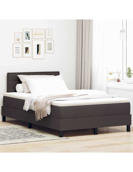 Letto a molle con materasso Marrone Scuro 120 x 200 cm Tessuto