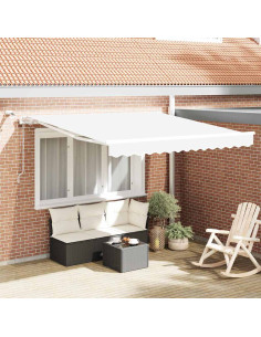 Tenda Retrattile Bianco 350 x 250 cm Poliestere e Metallo