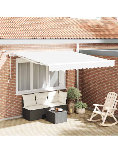 Tenda Retrattile Bianco 350 x 250 cm Poliestere e Metallo