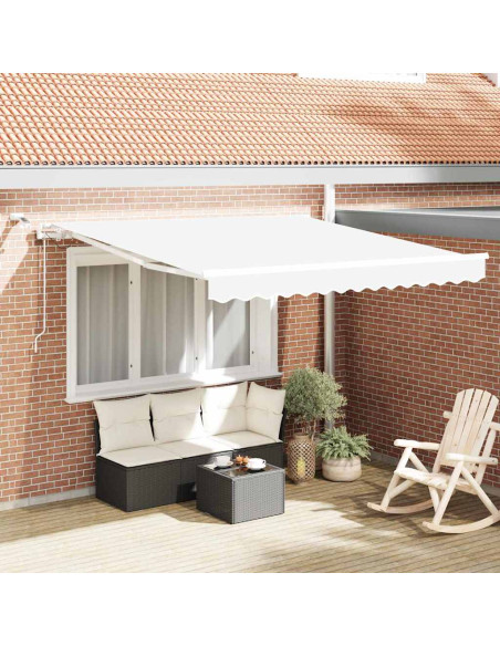 Tenda Retrattile Bianco 350 x 250 cm Poliestere e Metallo