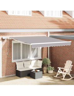 Tenda Retrattile Grigio chiaro 350 x 250 cm Tessuto e acciaio