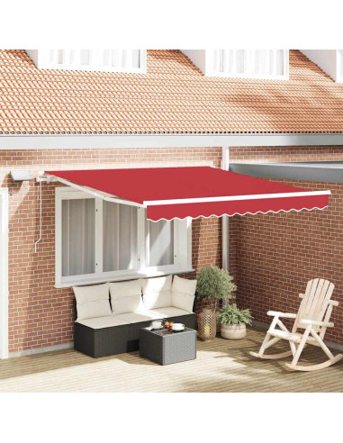 Tenda Retrattile Rosso 350 x 250 cm Tessuto e acciaio