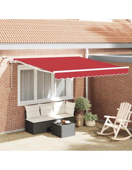 Tenda Retrattile Rosso 350 x 250 cm Poliestere e Metallo