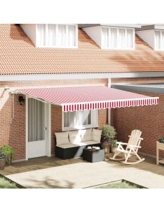 Tenda Retrattile Rosso e Bianco 400 × 300 cm