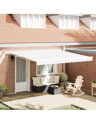 Tenda Retrattile Bianco 400 × 300 cm Poliestere e Metallo