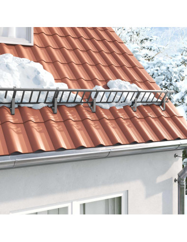 Guardia per neve sul tetto Antracite 1200 x 2,5 x 20 cm Acciaio