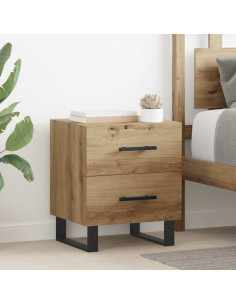 Armadio da Notte 2 pcs Rovere artigianale 40 x 35 x 47,5 cm