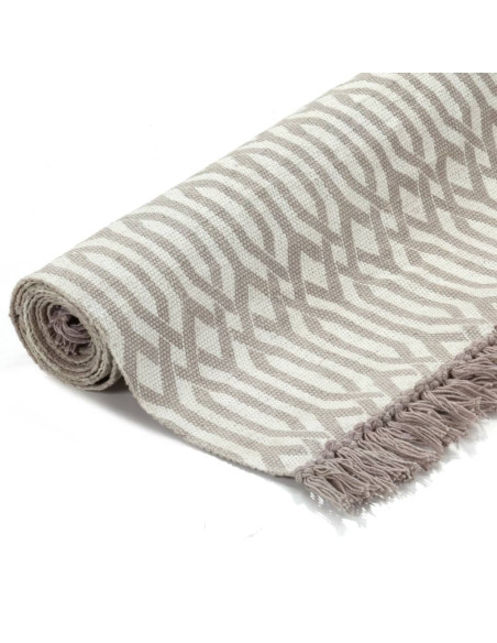 Tappeto Kilim in Cotone 120x180 cm con Motivi Grigio Talpa