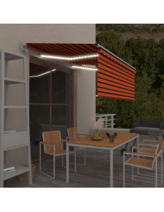 Tenda Automatica con Sensore Vento 3,5x2,5m Arancione e Marrone