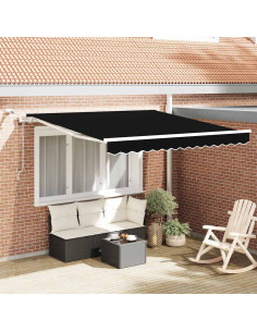 Tenda Retrattile Nero 300 x 250 cm Poliestere e Metallo