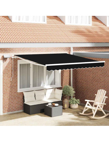 Tenda Retrattile Nero 350 x 250 cm Tessuto e acciaio