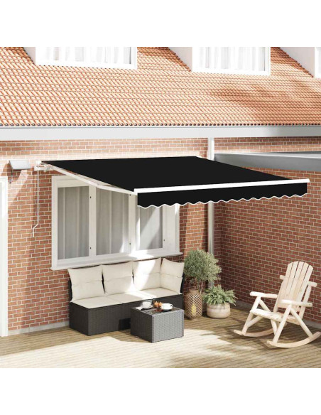Tenda Retrattile Nero 350 x 250 cm Tessuto e acciaio