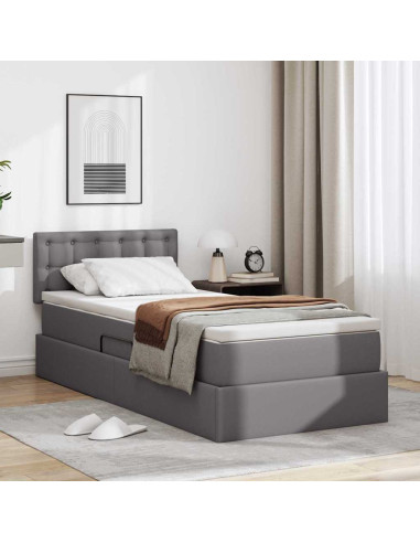 Letto con contenitore e materasso Grigio 90 x 200 cm