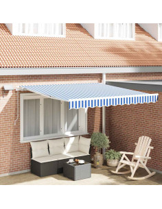 Tenda Retrattile Blu e Bianco 350 x 250 cm