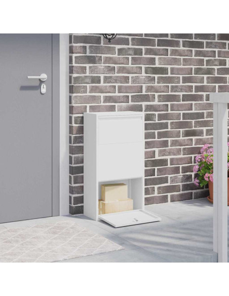 Cassetta per pacchi con porta Bianco 44 x 22 x 82 cm Acciaio