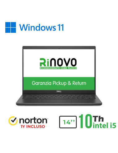 RINOVO NB DELL Latitude 5410 i5-10XXU DDR4 8GB SSD 256GB HDMI 14" W11P CLOUD 20GB Grade A 1Y Warrant