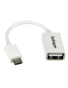 StarTech.com Cavo Adattatore micro USB a USB femmina OTG da viaggio 12cm M/F - Bianco