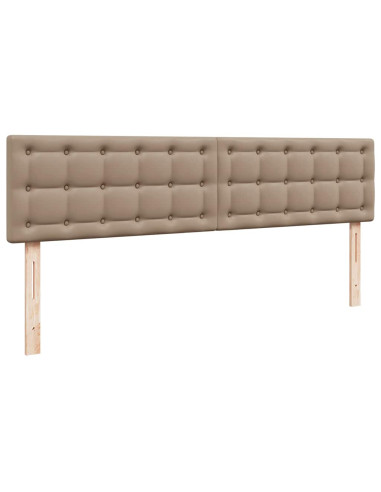 Pouf Letto con Materassi e LED Cappuccino 180x200cm Similpelle