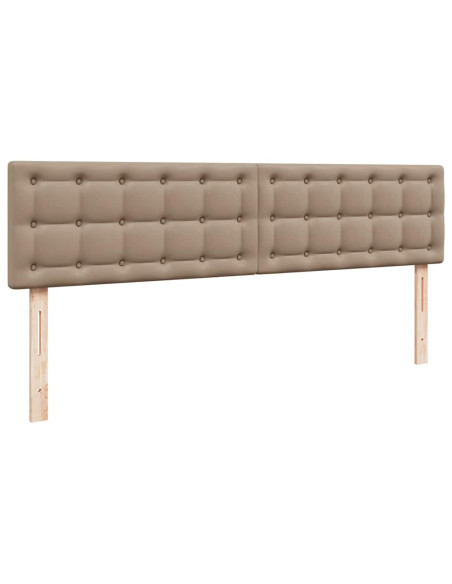 Pouf Letto con Materassi e LED Cappuccino 180x200cm Similpelle