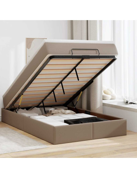 Struttura Letto Pouf con Materasso 120x190 cm Similpelle