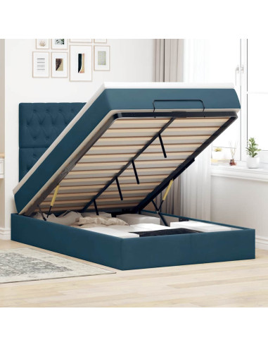 Struttura Letto Pouf con Materassi 120x190 cm Velluto