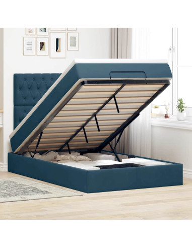 Struttura Letto Pouf con Materassi 120x190 cm Velluto