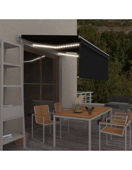 Tenda Automatica Parasole LED Sensore Vento 3x2,5m Antracite