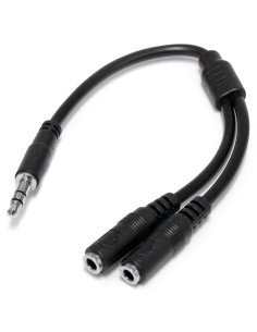 StarTech.com Cavo splitter stereo slim - Maschio 3,5 mm a 2 femmina 3,5 mm